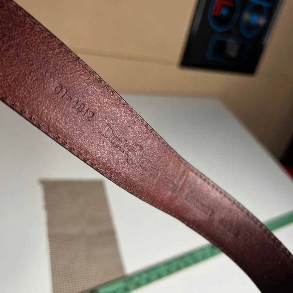 Duck Head Mens Burgundy Leather Belt 40/100 Brass Buckle Logo 01-1812